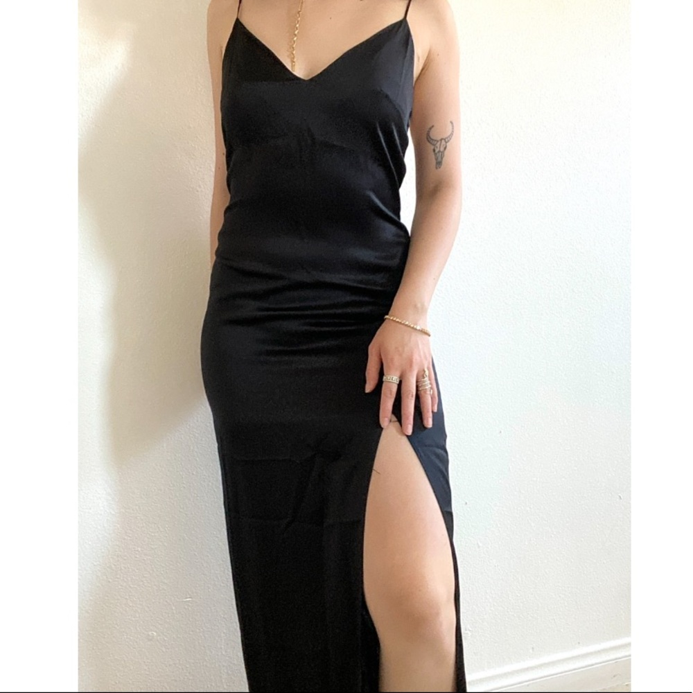 EUC Natalie Chapman Silk Black Slip Dress